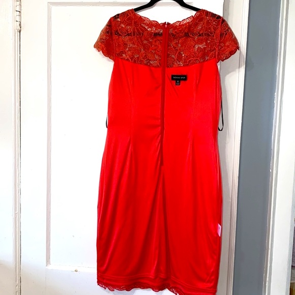 Tadashi Shoji Lace Orange Red— Size 16 - Picture 3 of 4